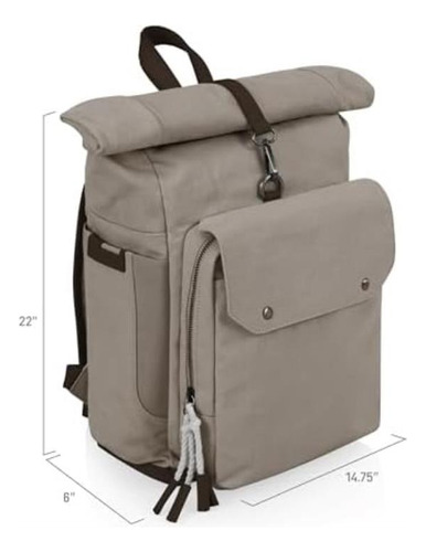 Picnic Time Carmel Roll Top Mochila Enfriadora, Bolsa De Lon
