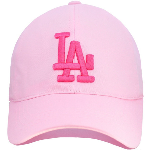 Gorra La Los Angeles Dodgers Logo 3d Rosa Claro