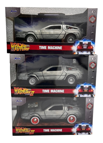 Jadatoys 1:43 Volver Al Futuro Delorean Time Machine 1 2 Y 3