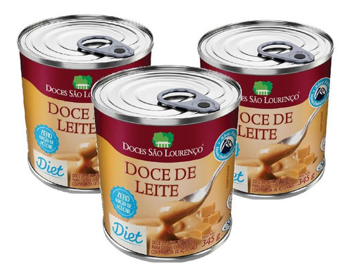 Kit 3 Unidades Doce De Leite Diet São Lourenço Lata 345g