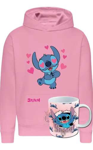 comprar Poleron Lilo & Stitch + Tazon - Perro Extraterrestre - Full Color - Serie - Amor - Estampaking