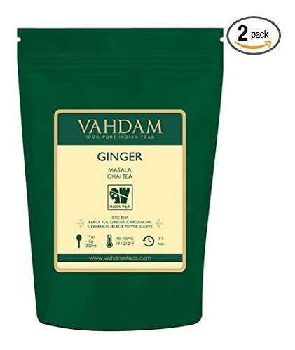 Vahdam, Jengibre Masala Chai Tea (100 Copas) | 100% Natural 