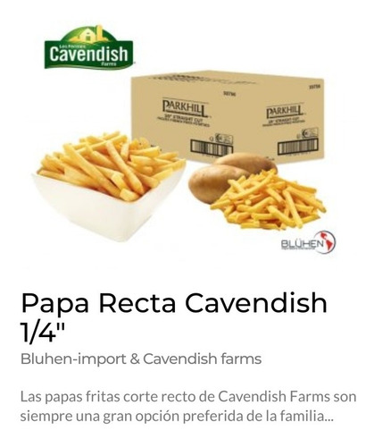 Imagen 9 de 11 de Papas A La Francesa Congeladas Caja Con 13.64 Kg