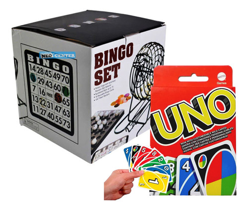 Pack Set De Bingo Con Uno Cartas