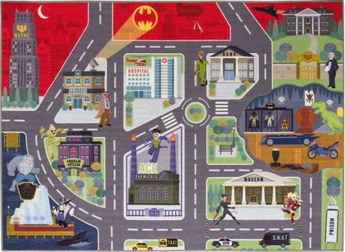 Kc Cubs Batman Gotham City Road Map - Alfombra Educativa De