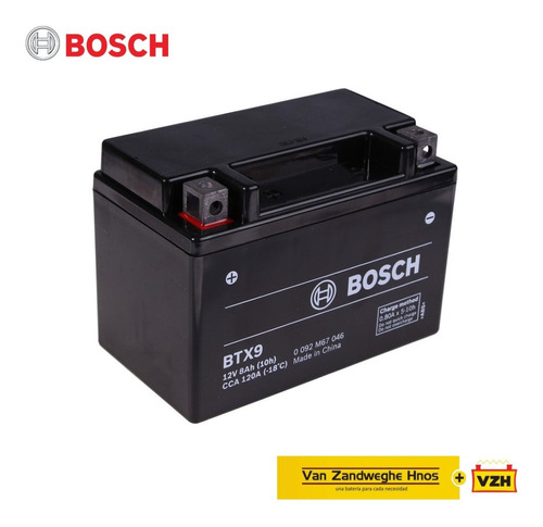 Imagen 1 de 1 de Bateria Bosch Gel Moto Ytx9-bs Rouser Ns 200 Duke Full Vzh