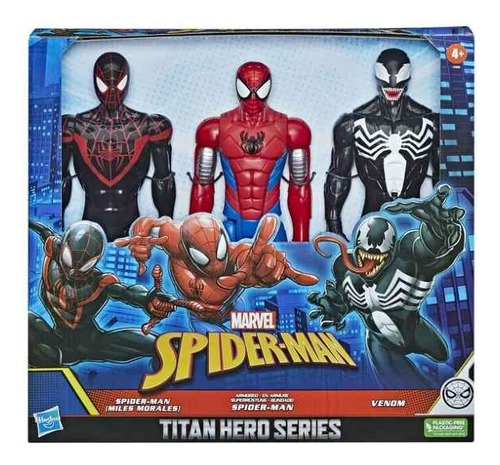 Set 3 Titan Hero Series Spider-man Venom Miles Morales