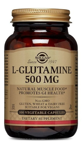 Solgar L-glutamina 500 Mg X 100 - Unidad a $1995