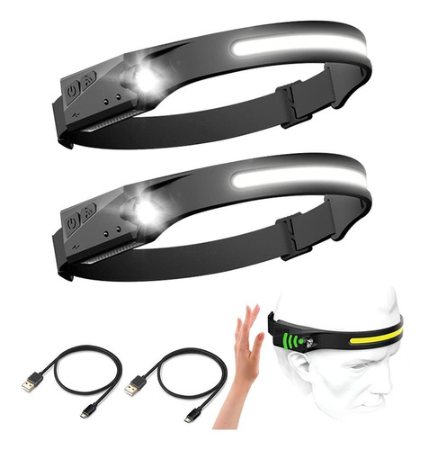 Linterna Frontal Led Recargable De 2 Piezas Todas Persp...