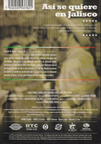 Asi Se Quiere En Jalisco Jorge Negrete Pelicula Dvd