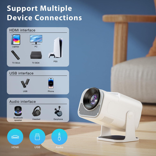 Proyector Portátil - Proyector 4k Wifi, Bluetooth 5.0 Mini