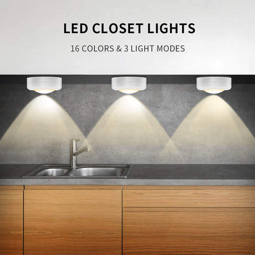 L Luz Led De Armario 16rgb Con Mando A Distancia 10 Dimmer