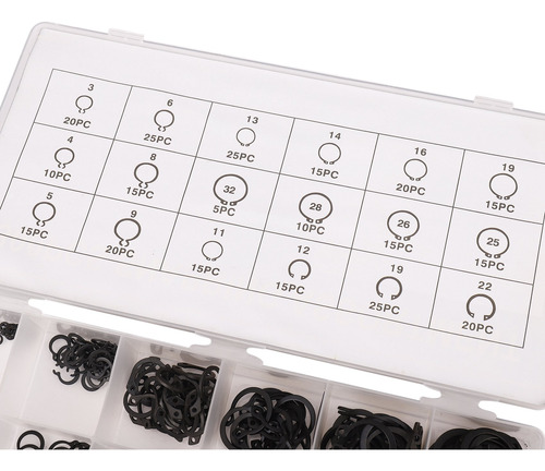 Anel De Pressão Externo Com Clipes C De 300 Peças, Hardware