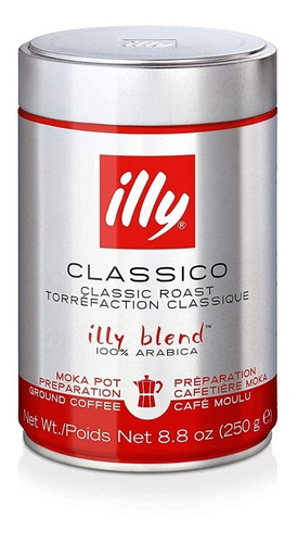 Café Illy Classico Para Moka 100% Arábica 250 Grs Molido