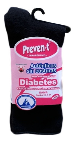 Calcetín 3/4 Pie Diabético Afelpado Prevent Mujer Dama 1 Par