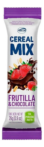 Barra cereal mix frutilla y chocolate x20 unidades