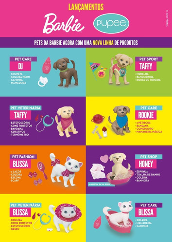 Cachorro Pet Shop Da Barbie Taff Honey Banho Banheira Pupee