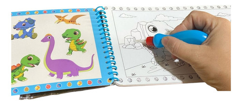 Livro Infantil Surpresas Com Água: Dinossauros + Pincel