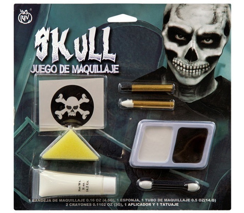 Kit De Maquillaje De Calavera Skull Para Halloween Fiesta