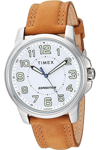 Timex ® reloj De Piel Hombre Manecillas Iluminadas 4b164009j Color de la correa Marrón claro Color del bisel Plateado Color del fondo Blanco