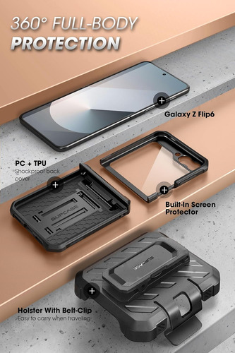 Case Supcase Para Galaxy Z Flip 6 Flip6 Protector 360° 2024