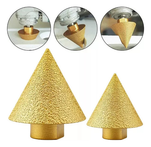 2 Broca Cônica Chanfro Diamante Esmerilhadeira Porcelanato