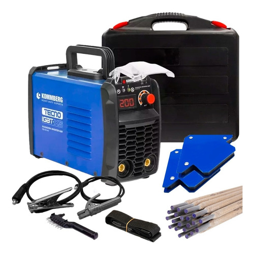 Imagen 1 de 9 de Soldadora Inverter Kommberg 200 Amp + Electrodos + Soporte