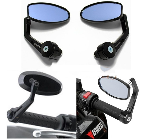 Imagen 7 de 10 de Espejos Universales Para Moto Street Fighter O Cafe Racer