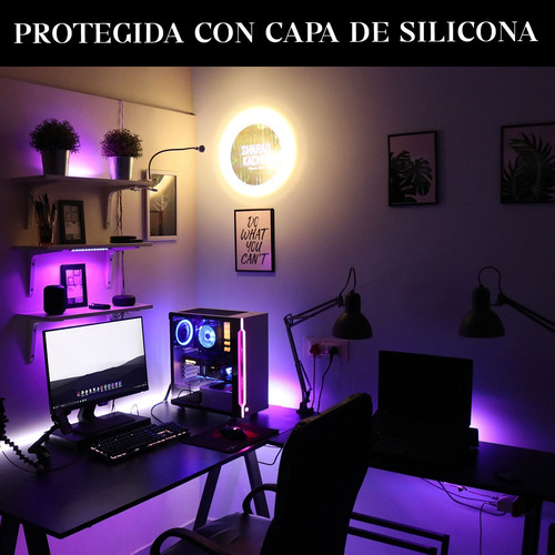 Tira Led Rgb 5050 Exterior 5mts + Fuente Y Control Remoto Rgb