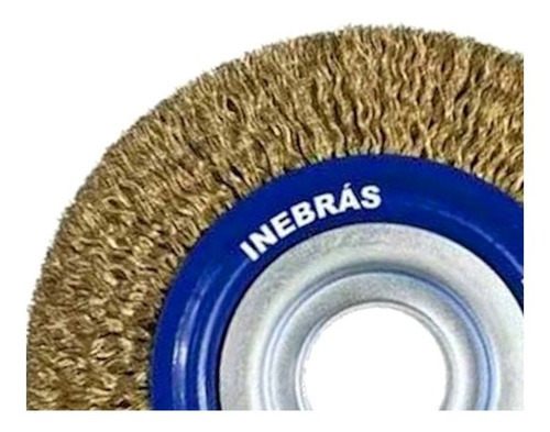 6 6370 Inebras Cepillo rotativo corrugado de latón color dorado