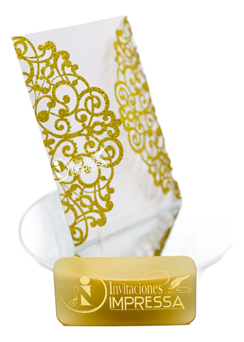120 Sobres Glitter Invitación Corte Láser Suaje 13x18 Dorado Amarillo