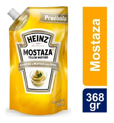 Mostaza Heinz Yellow Mustard 368g Eeuu Doy Pack X 3 Unidades