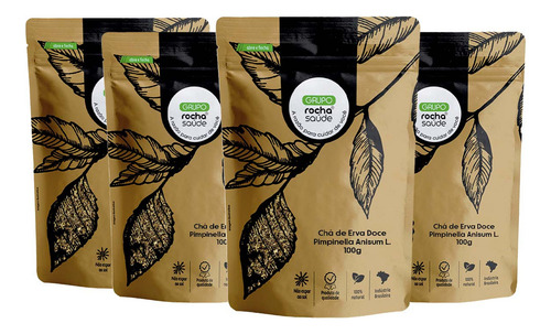 Kit 4 Pct Chá De Erva Doce - Pimpinella Anisum L. - 100g