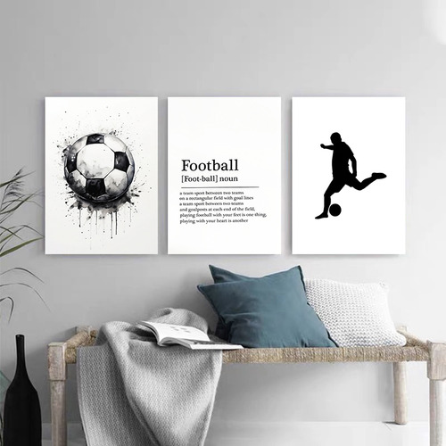 Póster De Fútbol, Regalo De Fútbol, Lienzo, 3 Piezas, Decora