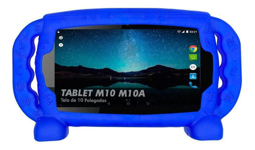 Capa Infantil Tablet Multilaser M10 M10a Kids Kids Top Azul