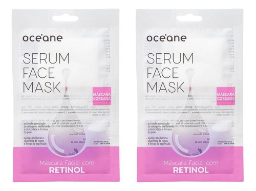Kit Oceane Máscara Facial Sérum Retinol Com 2 Unidades