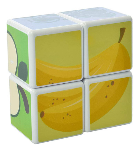 Cubos Magnéticos Mega Baby Frutas 4 Piezas Apilables Color Unico