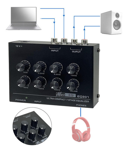 Eq207 7 O Amplificador De Som Do Equalizador Da Banda Para O