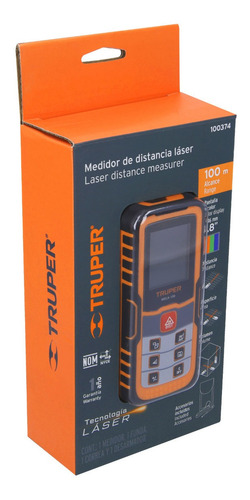 Medidor Láser De Distancia 100m Con Nivel Digital Memoria 30