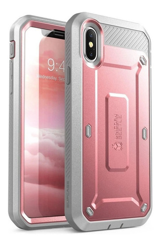 Case Supcase Para iPhone X / Xs 5.8 Protector 360° Rose 