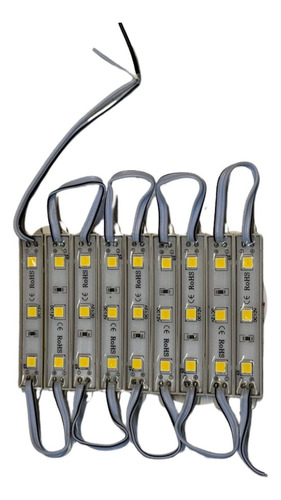 20 Pz Modulo De 3 Led 12v 5054 Sin Lupa Luz Blanco Calido