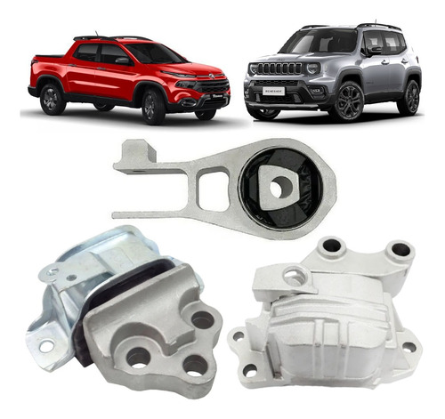 Kit 3 Coxim Do Motor E Cambio Fiat Toro 1.8 2016 17 18 19