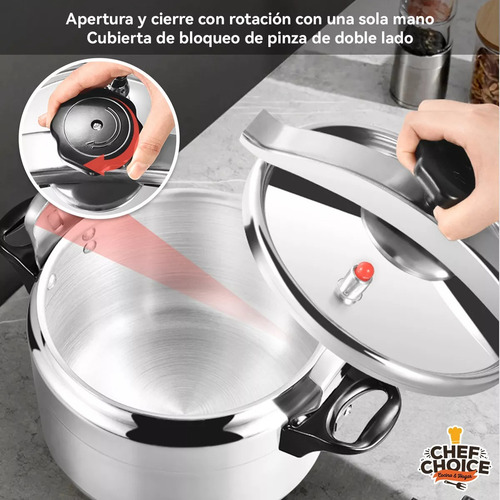 Olla A Presión 11 Litros Figo Aluminio 28 Cm Plateada