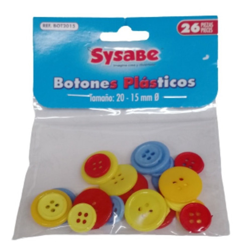 Botones Plásticos 20-15 Cm (2*pack)