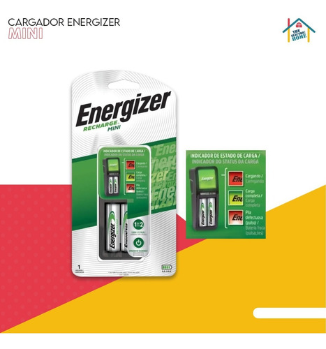 Imagen 3 de 5 de Cargador De Pilas Aa Aaa Energizer Mini + 2 Aa Recargables
