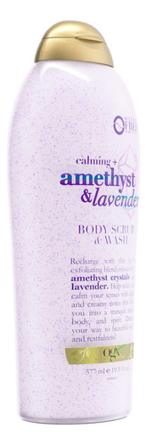 Gel de baño y exfoliante calmante Ogx + amatista y lava