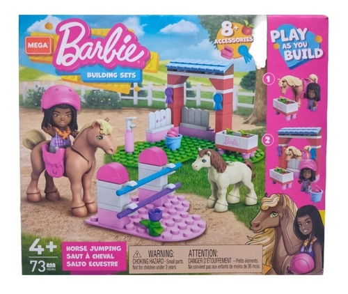 Juguete De Construcción Mega Barbie Salto Ecuestre 73 Pcs