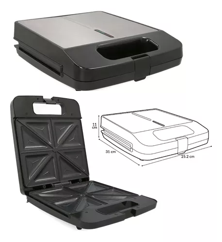 Sandwichera Uso Rudo Extra Grande Para 4 Sandwich Acero Inox