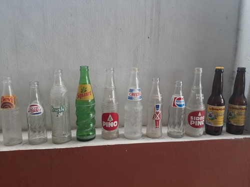 Antiguas Botellas De Refresco Pino, Cristal , Bevi Pepsi