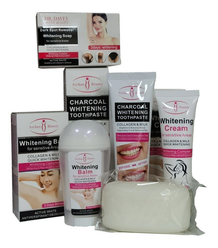 Kit Jabon,crema,pasta Dental Y Desodorante Blanquiamiento